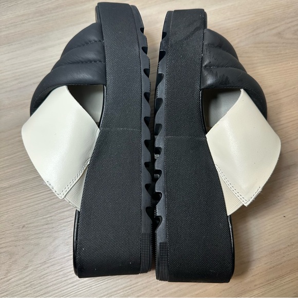 Sorel Cameron Flatform Puff Mules In  Black/Sea Salt‎ Sz 8 - Picture 7 of 8